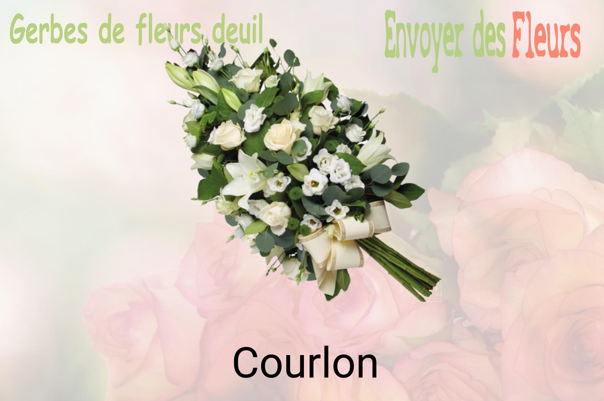 Gerbe de fleurs de deuil livrée à Courlon